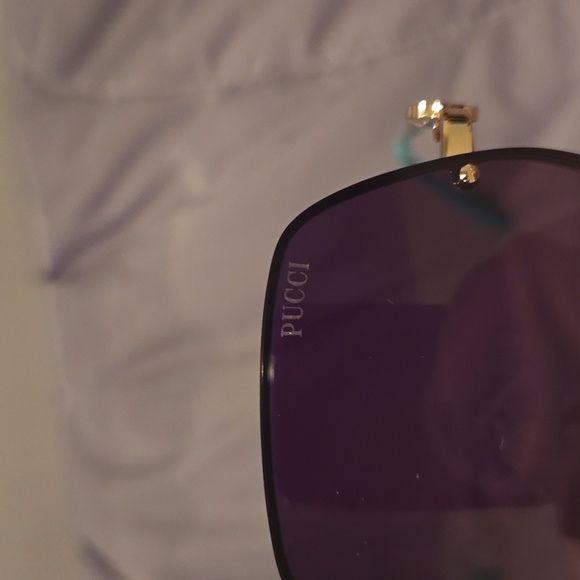 Emilio Pucci sunglasses women's round shiny rose gold and gradient brown new - Picture 6 of 14